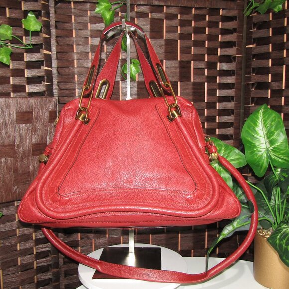 See By Chloe Handbags - $1950 MINT CONDITION AUTH CHLOE PARATY MEDIUM CALFSKIN  RED LEATHER BAG